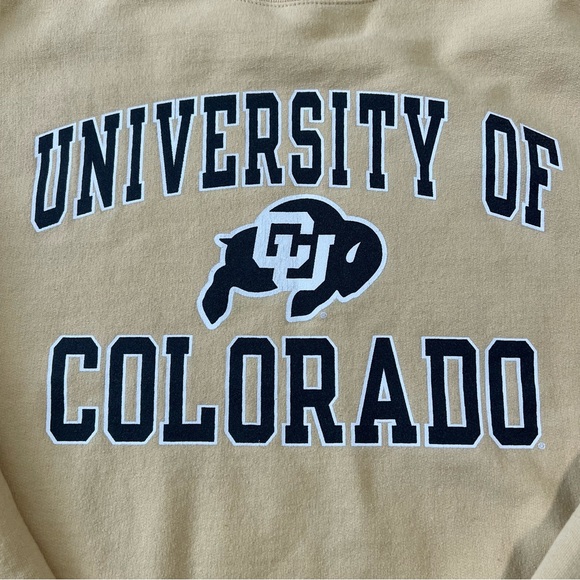 Champion Unisex University of Colorado Crewneck Sweatshirt in light yellow L - Picture 3 of 8